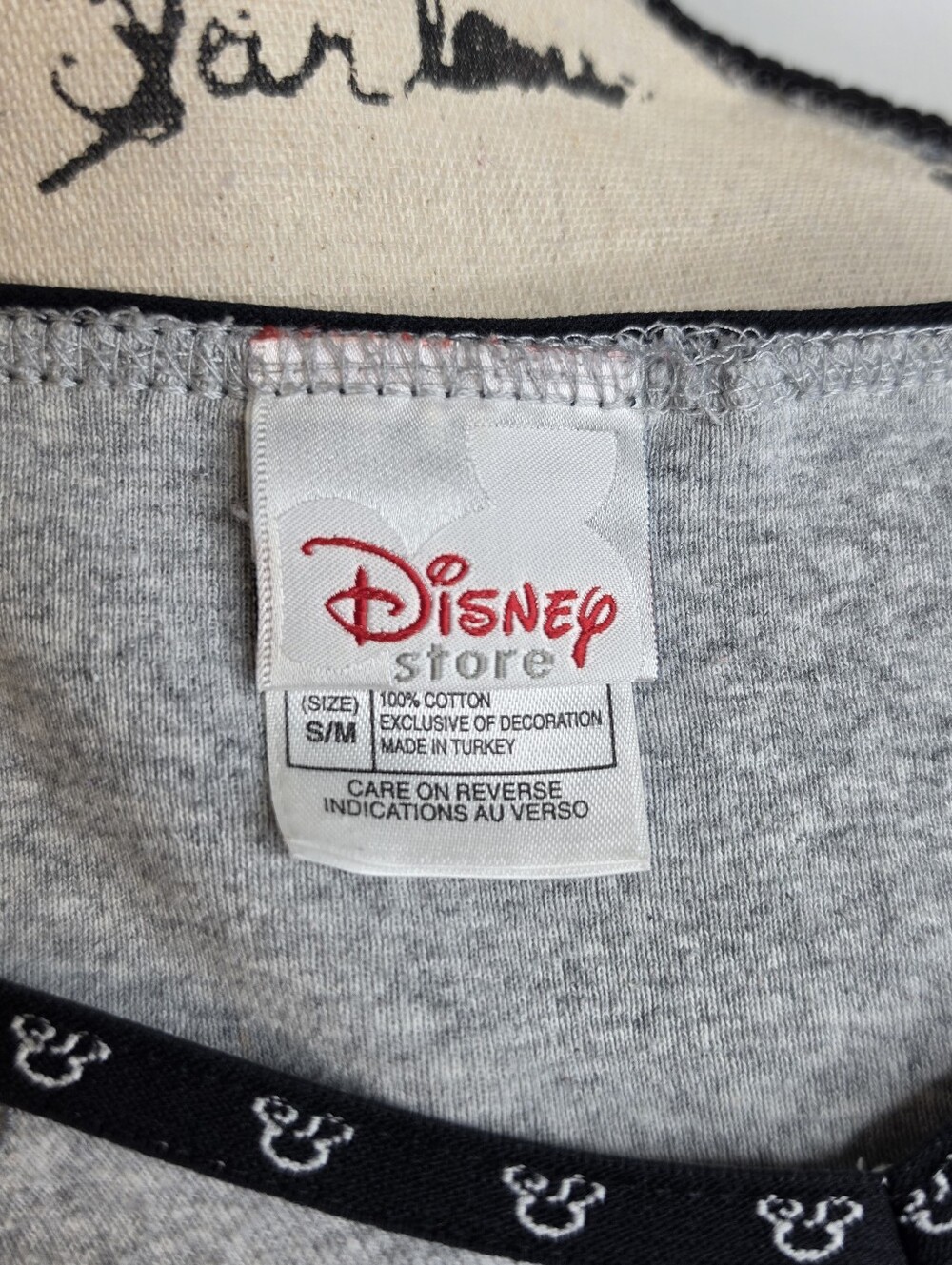 Vintage 90s y2k Disney Mickey Mouse gray cotton Cropped baby tee M/L - Picture 3 of 5